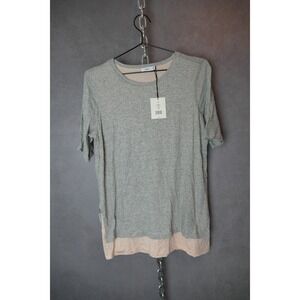 Vince‎ Layered Look T Shirt Size S Gray Pink Short Sleeve New with Tags